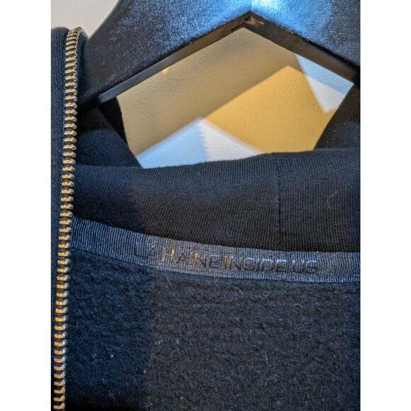 LA Haine Inside Us Full Zip Side Strap Black Goth FOG Pyrex Elongated Hoodie LRG - Picture 6 of 9